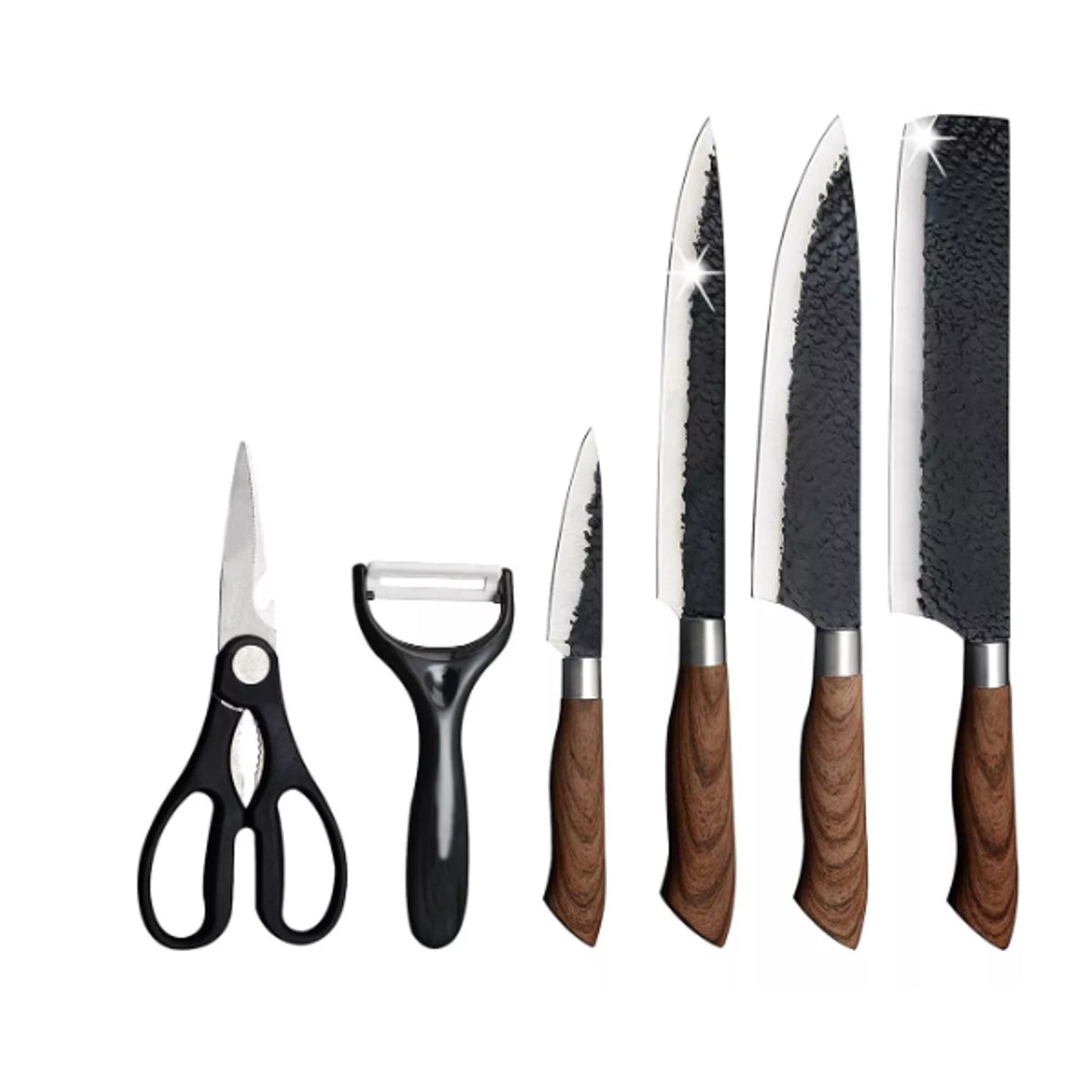 GENERICO - Set De Cuchillos Cocina Profesional Acero 6 Pzs