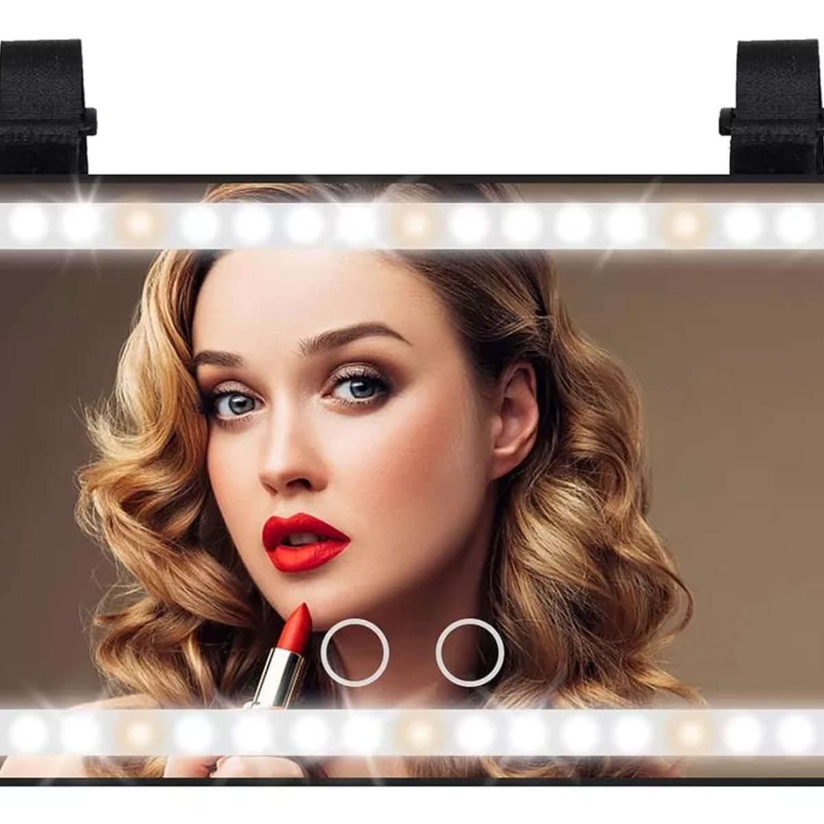 TNAKIEX - Espejo De Maquillaje De Visera De Coche Con Luz Recargable