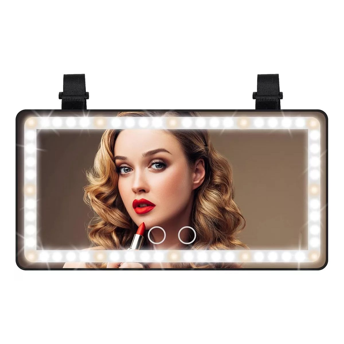 TNAKIEX - Espejo De Maquillaje De Visera De Coche Con Luz Recargable