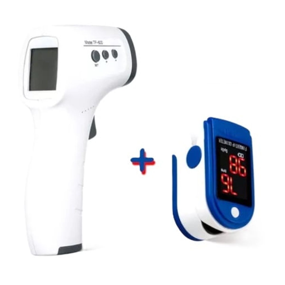 GENERICO - Kit Termometro Digital Infrarrojo  Oximetro Saturometro