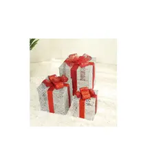 GENERICO - Caja Navidad Adorno Navidad Caja Regalo Con Led Rojo