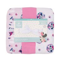 Set 3 Mantita Franela Fucsia Minnie Flores Niña