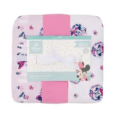 BAMBINO - Set 3 Mantita Franela Fucsia Minnie Flores Niña