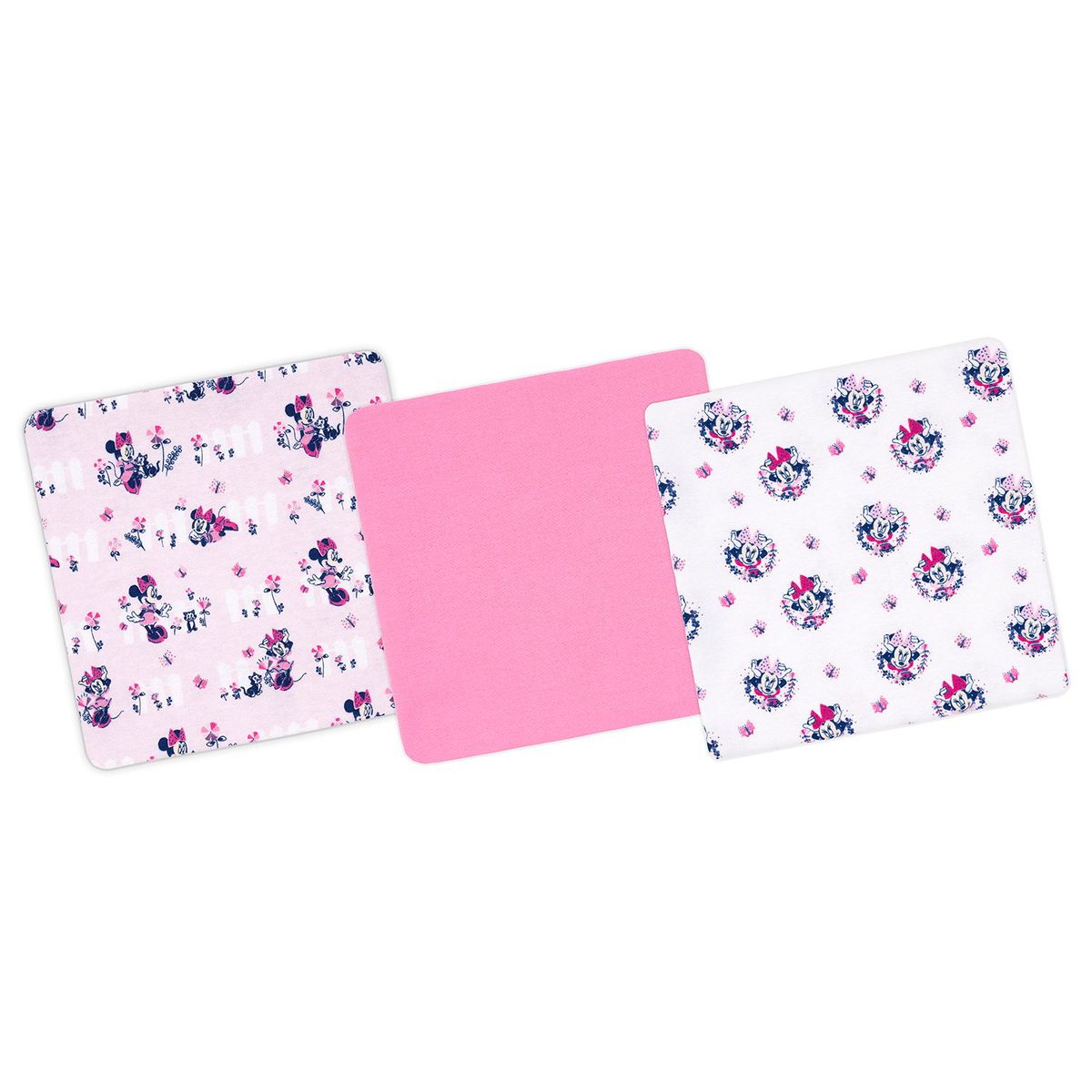 BAMBINO - Set 3 Mantita Franela Fucsia Minnie Flores Niña
