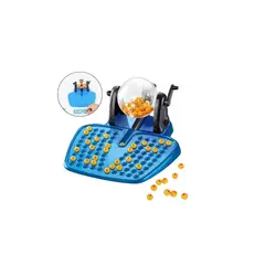 GENERICO - Bingo Tómbola Tablero 90 Numeros Juego Mesa Blue