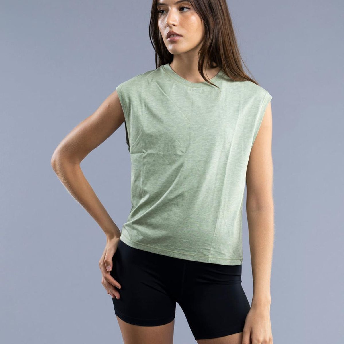 THEA - Polera Sin Mangas Liv Green Melange