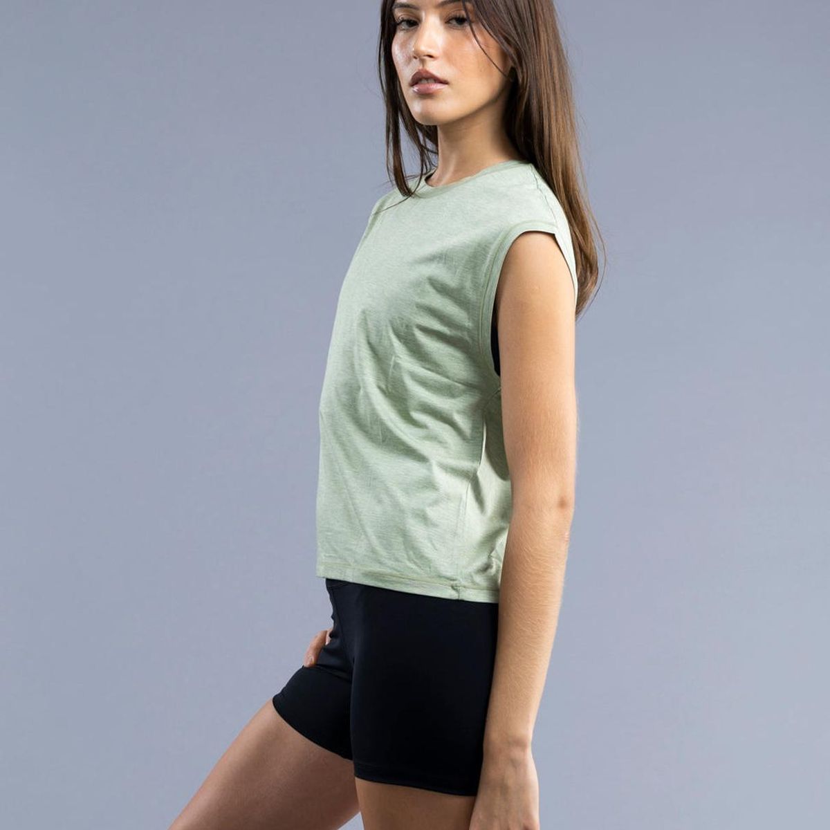 THEA - Polera Sin Mangas Liv Green Melange