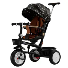 GOLDEN BABY'S - Triciclo de empuje 360° Multiposiciones Con Mesita Negro