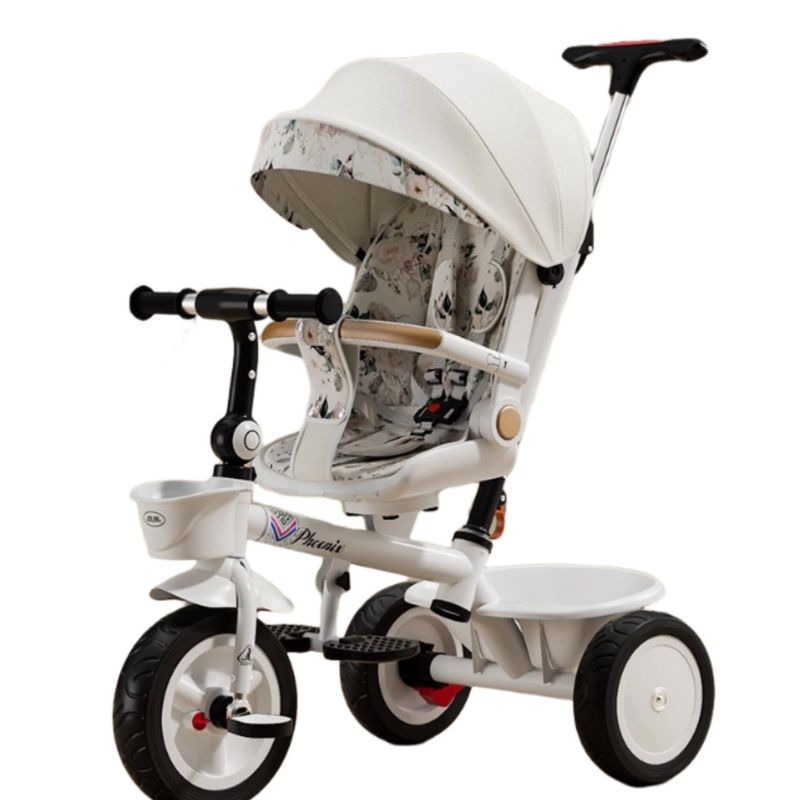 GOLDEN BABY'S - Triciclo de empuje 360° Multiposiciones Con Mesita Blanco
