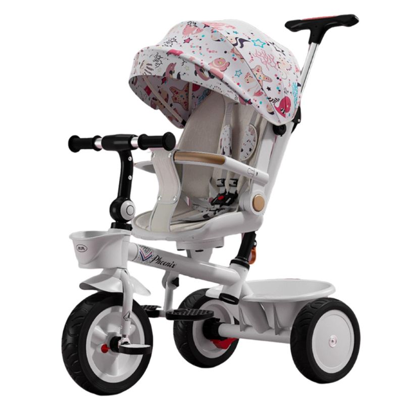 GOLDEN BABY'S - Triciclo de empuje 360° Multiposiciones Con Mesita Rosado
