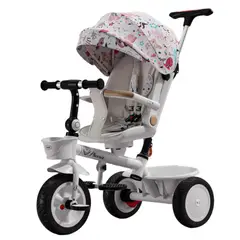 GOLDEN BABY'S - Triciclo de empuje 360° Multiposiciones Con Mesita Rosado