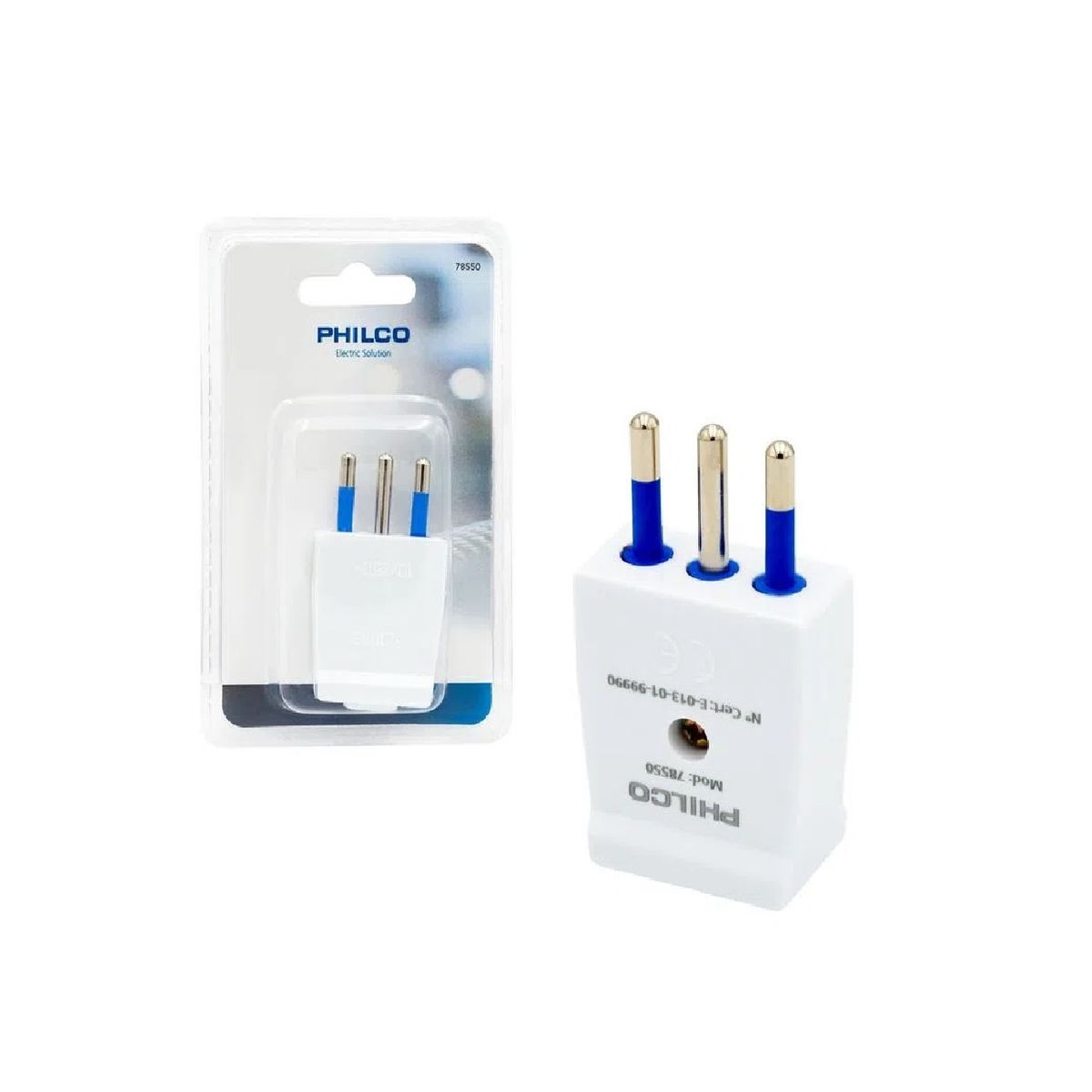 PHILCO - Enchufe Macho Vertical 2p + T Blanco Philco 78550 - Blanco