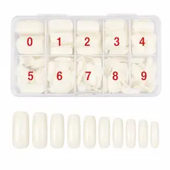 GENERICO - Caja De Uñas Postizas Color Hueso 500 Unidades