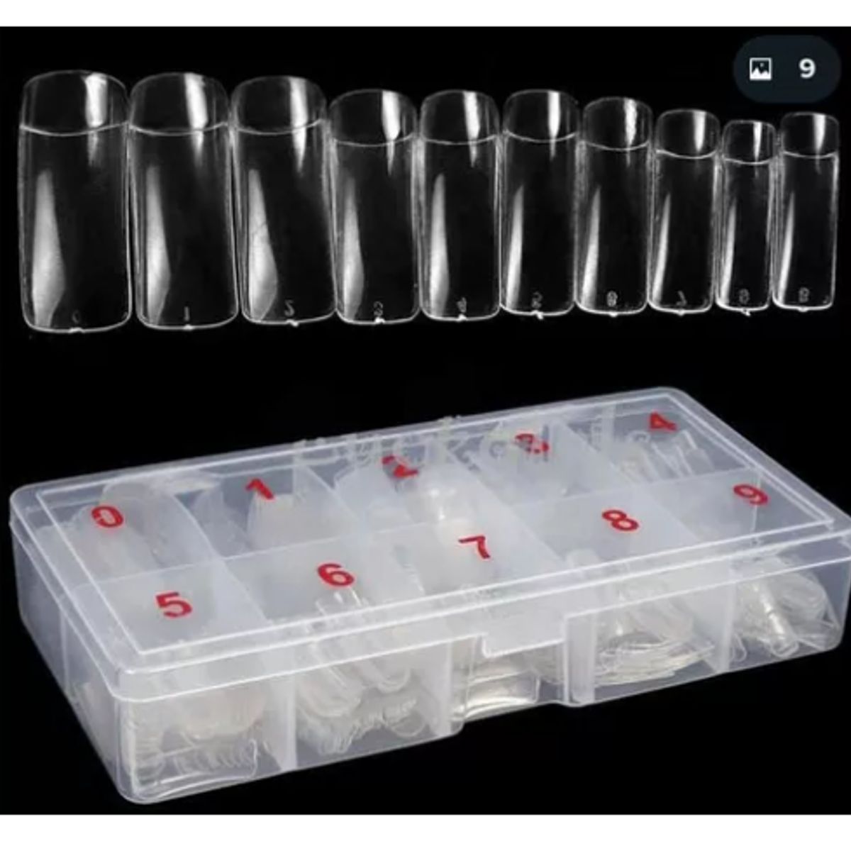 GENERICO - Caja De Tips Postizas Transparente 500unidades