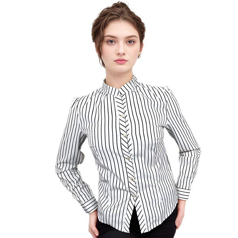 GENERAC - Blusa de Mujer Blanca para oficina Lineas Rectas