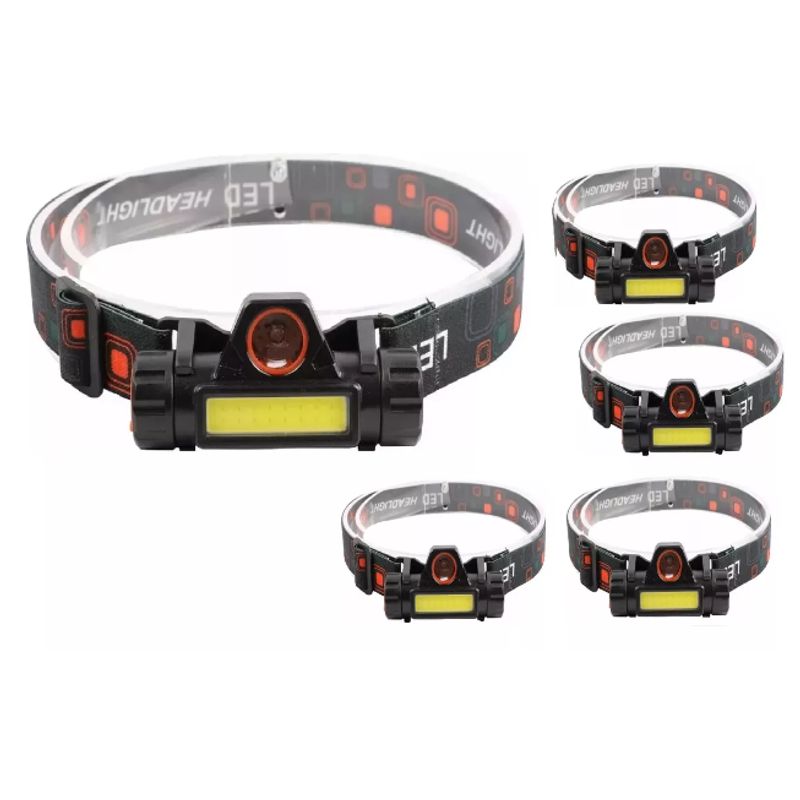 GENERICO - Pack X5 Linterna Frontal Recargable Foco Cabeza Linterna
