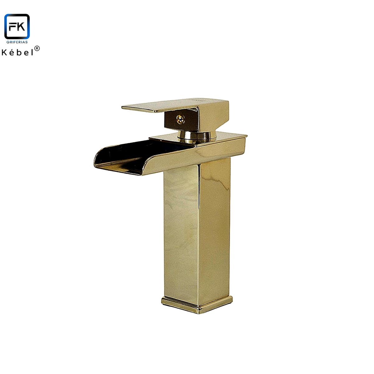 GENERICO - Llave Monomando Lavamanos Cascada Recta Gold FK