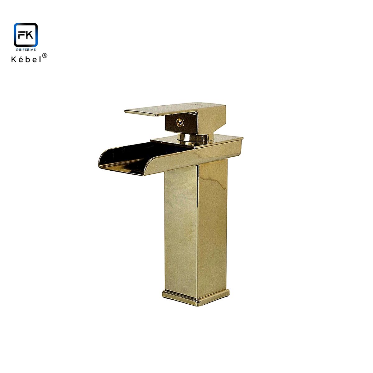 GENERICO - Llave Monomando Lavamanos Cascada Recta Gold FK