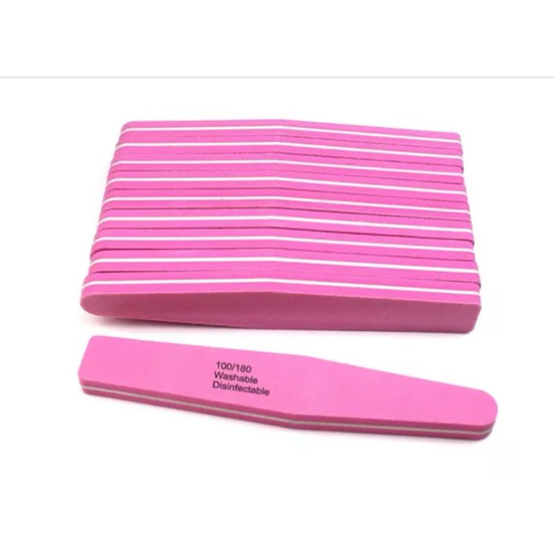 GENERICO - Set 12 Limas Pulidor 100/180 Manicure /pedicure ROSA