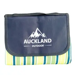 AUCKLAND OUTDOOR - Manta Picnic Impermeable Rayas Verde 150X180Cm Camping Playa