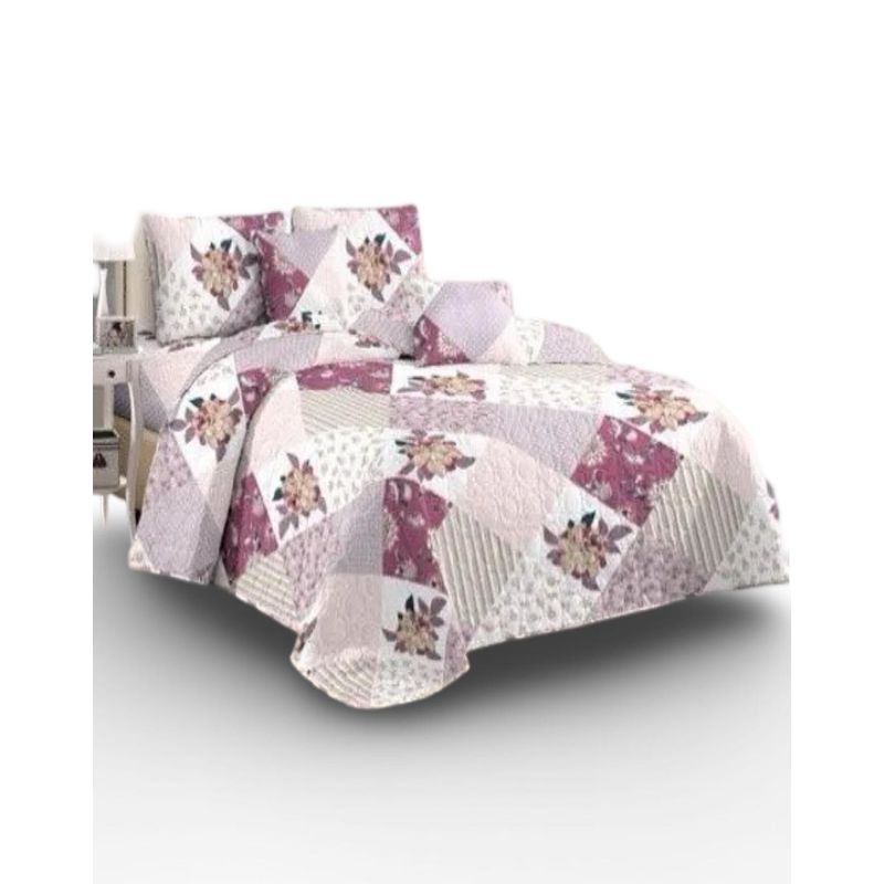 GENERICO - Cubrecama Quilt 2 Plazas - Diseños Primavera Verano D10