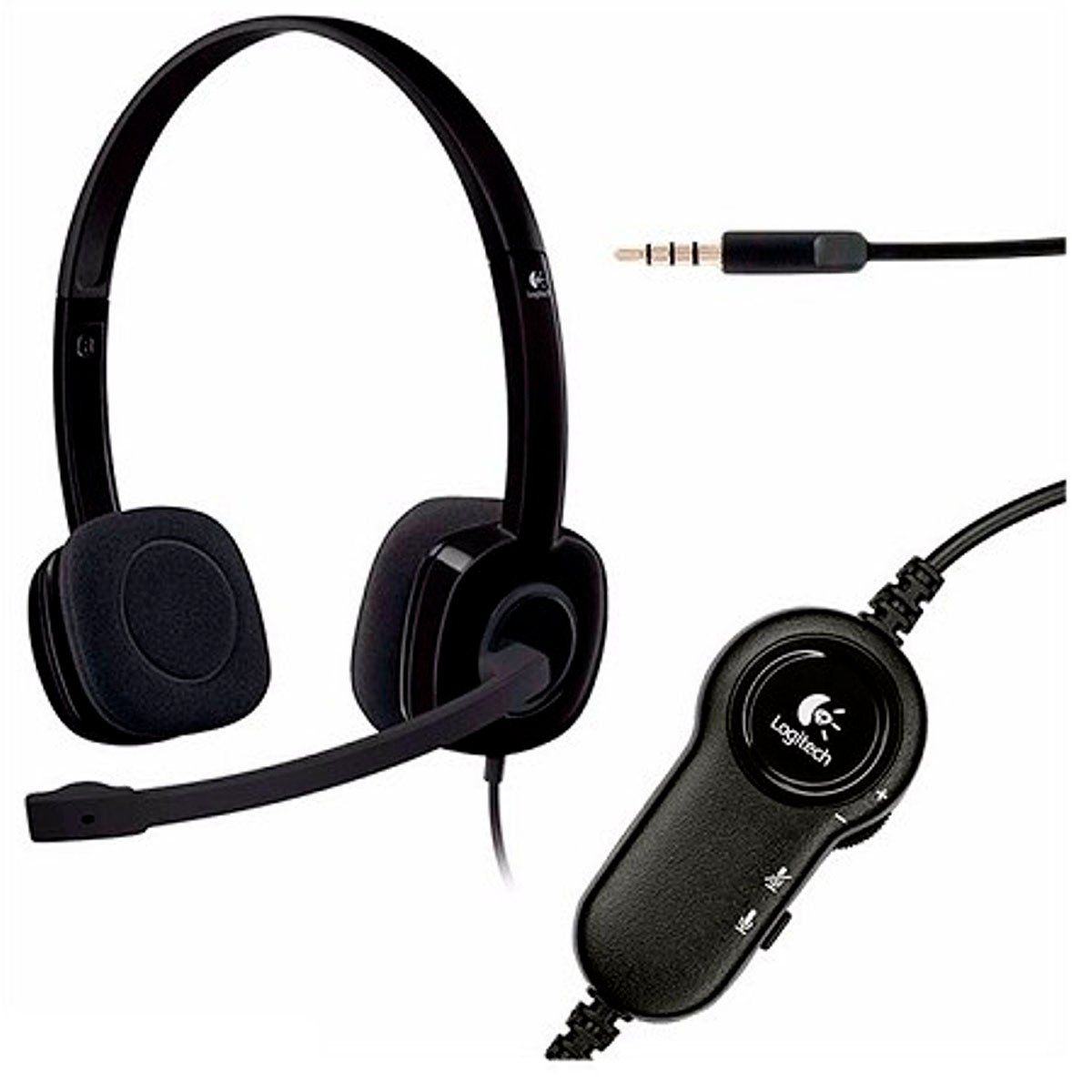 LOGITECH - Audifonos Logitech H151 Micrófono Jack 3.5mm Negro