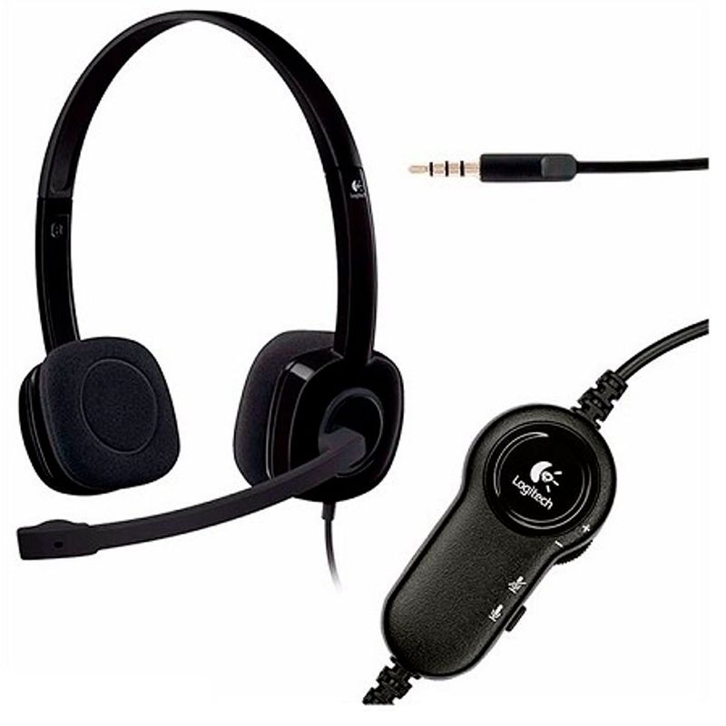 LOGITECH - Audifonos Logitech H151 Micrófono Jack 35mm Negro - Negro