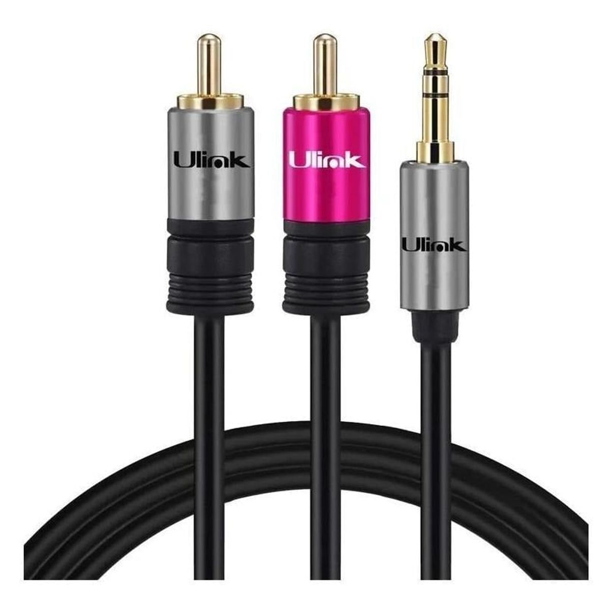 FACTORYTECH - Cable Audio Plug 35 a 2 RCA Conector Dorado 18MT Ulink