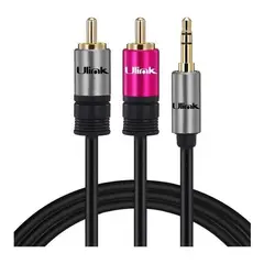 FACTORYTECH - Cable Audio Plug 35 a 2 RCA Conector Dorado 18MT Ulink