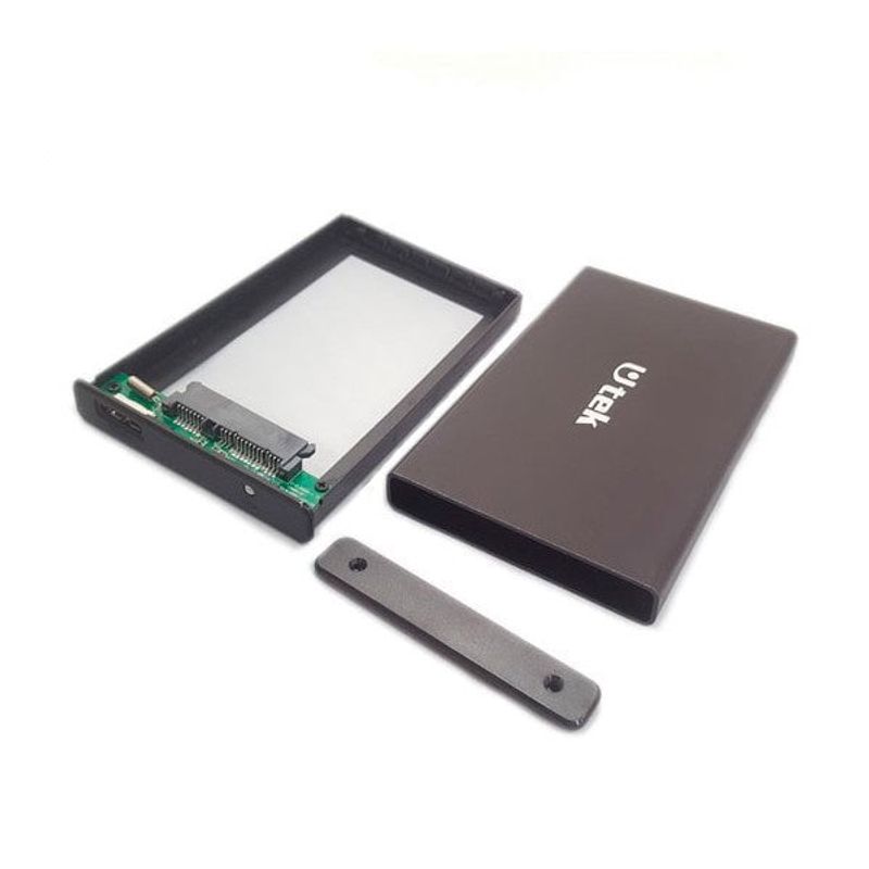 FACTORYTECH - Cofre Externo Disco Duro 25 USB 30 Aluminio Negro Utek