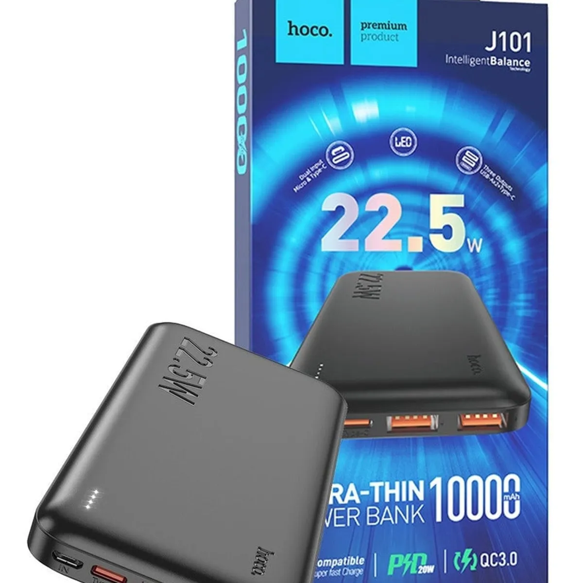 FACTORYTECH - Bateria Ext Powerbank 10000Mah 225W Ultra Delgada Hoco J101