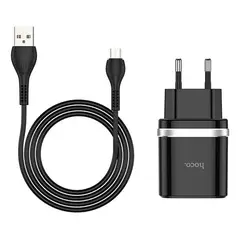 FACTORYTECH - Cargador Pared con Cable Miro USB Carga Rapida 18W Hoco C12Q