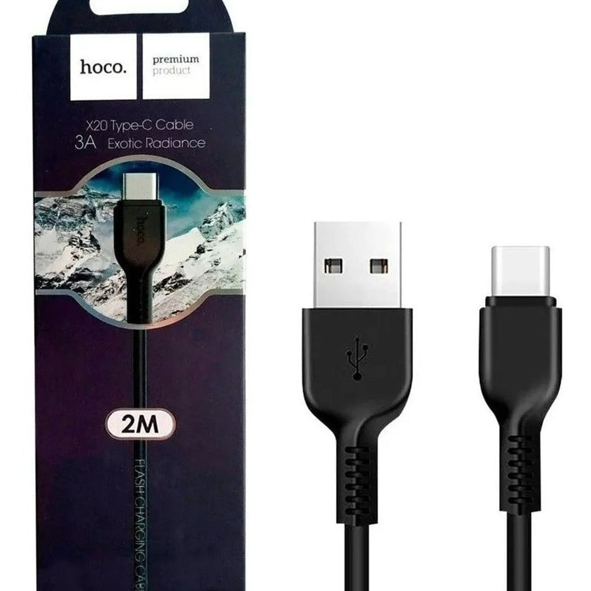 FACTORYTECH - Cable Carga USB Tipo C HOCO X20 1MT Negro