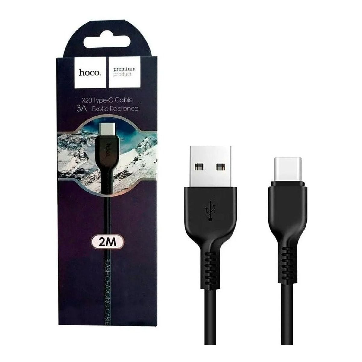 FACTORYTECH - Cable Carga USB Tipo C HOCO X20 1MT Negro