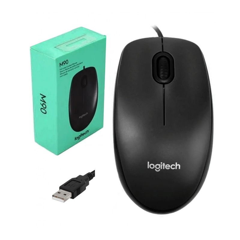 FACTORYTECH - Mouse Logitech Alambrico USB M90 Negro