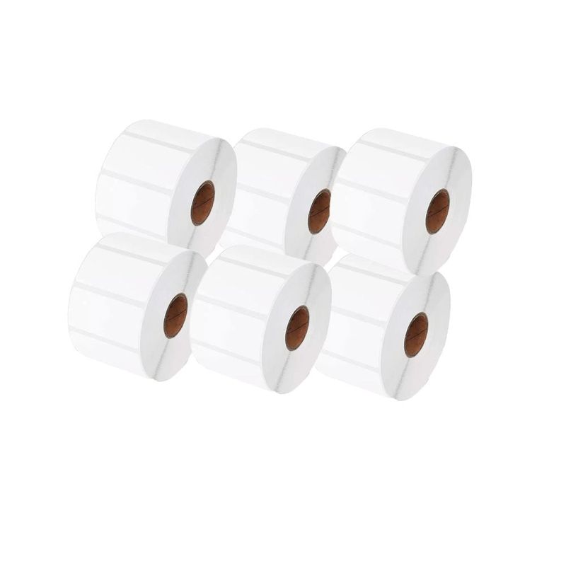 FACTORYTECH - Etiquetas adhesivas termicas 50X30MM 6 Rollos de 1000 Un