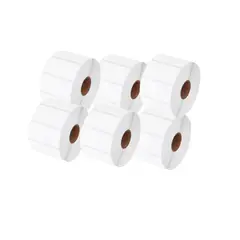 FACTORYTECH - Etiquetas adhesivas termicas 50X30MM 6 Rollos de 1000 Un