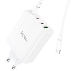 FACTORYTECH - Cargador USB-C 100w Carga Rapida Notebooks Blanco Hoco N31