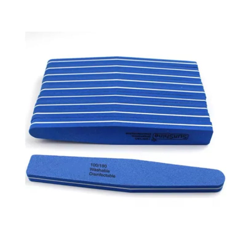 GENERICO - Set 12 Limas Pulidor 100/180 Manicure /pedicure AZUL
