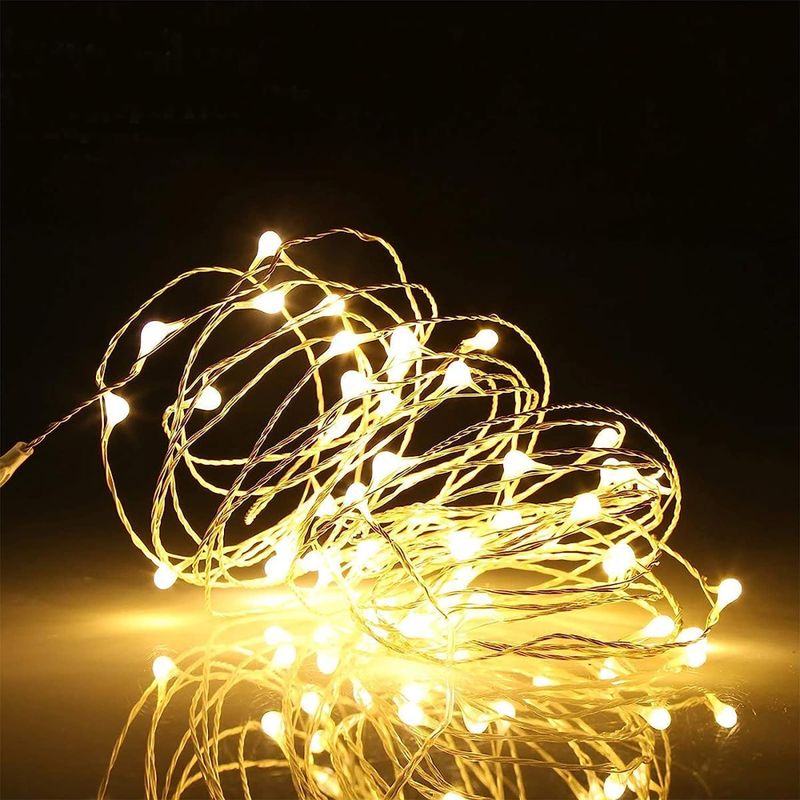 GEN - LUZ SOLAR DE ALAMBRE DE COBRE 100 LEDS 10 MT IP65