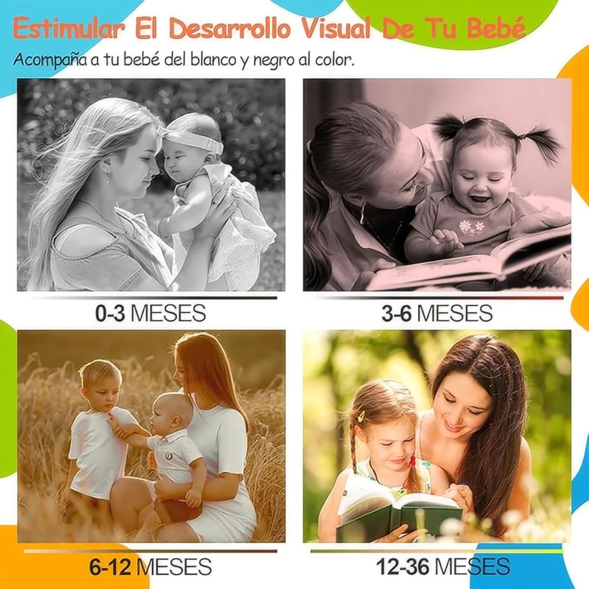 GENERICO - 80 Páginas Tarjetas De Estimulación Visual Para Bebés Regalo