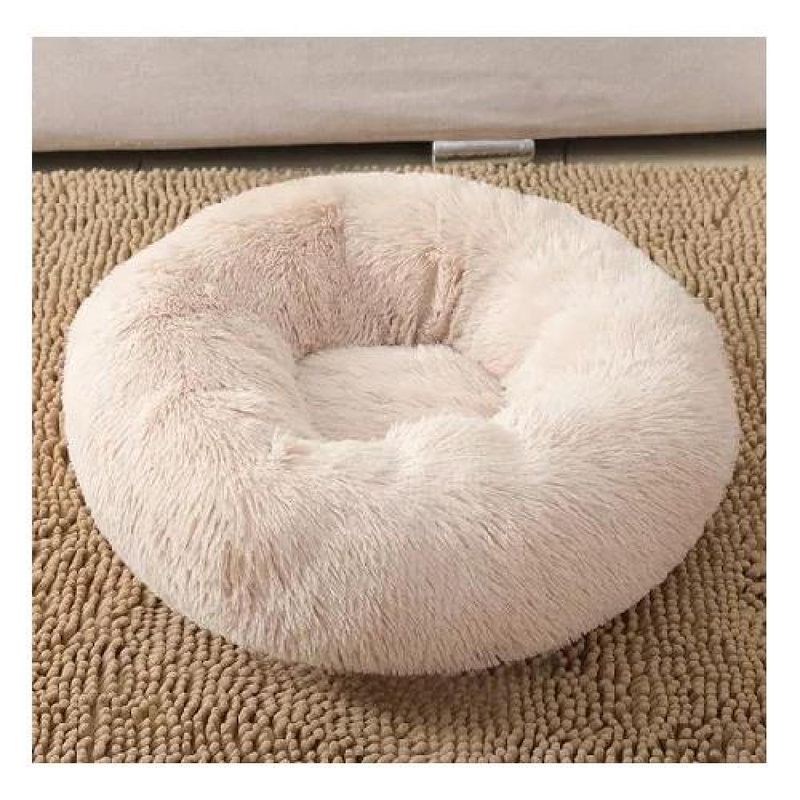 GENERICO - Cama para mascotas antiestrés 90 cm talla XXL crema