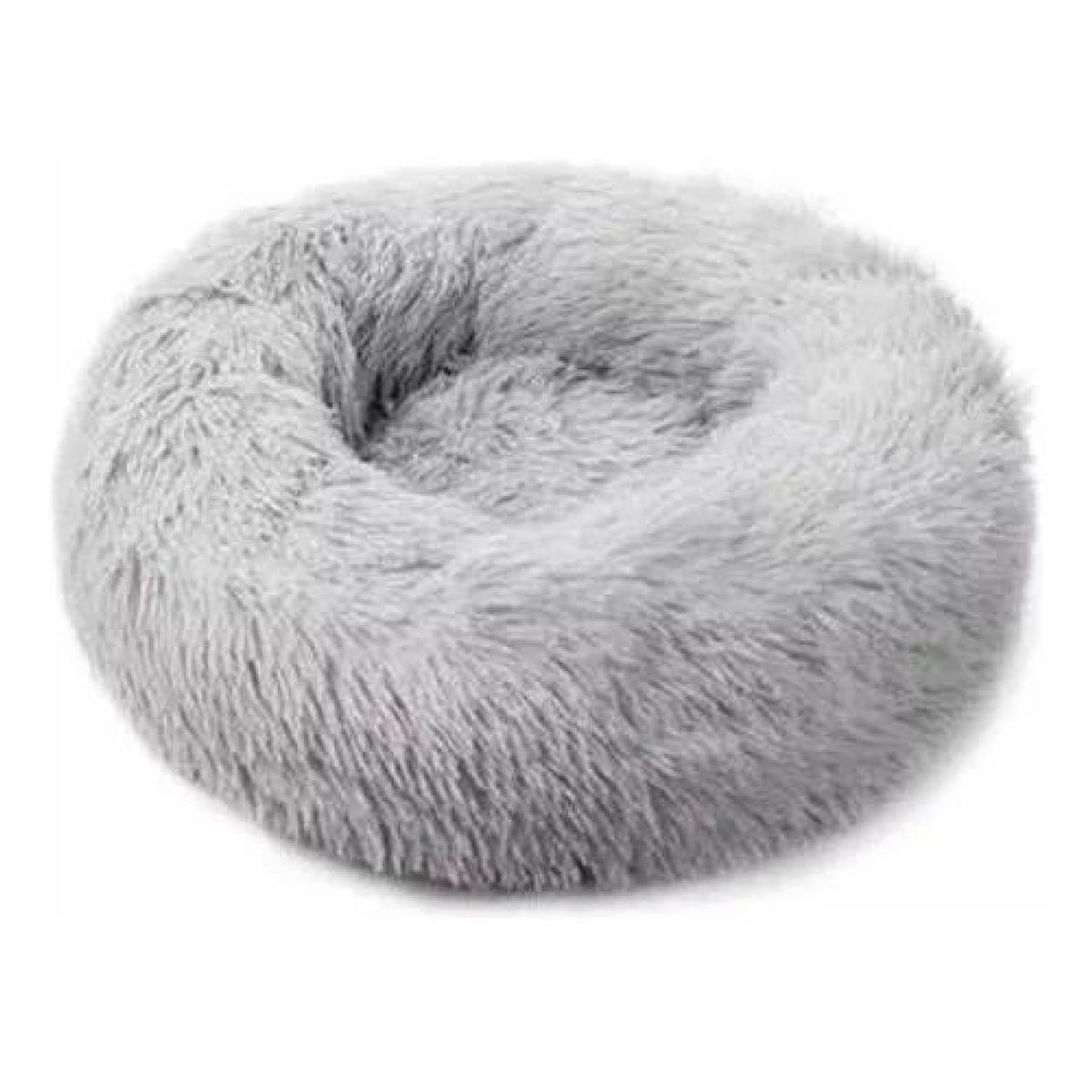 GENERICO - Cama antiestrés de felpa suave para mascotas 70 cm gris
