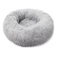 GENERICO - Cama antiestrés de felpa suave para mascotas 70 cm gris