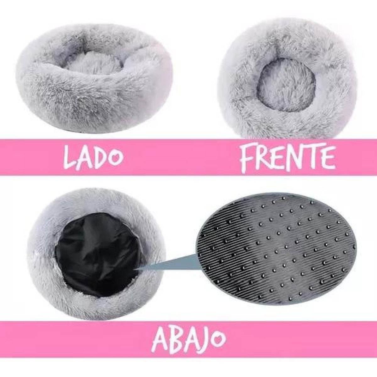 GENERICO - Cama antiestrés peluda para perros y gatos 70 cm marrón