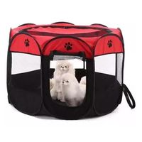 Corral para mascotas talla XL jaula perros y gatos rojonegro