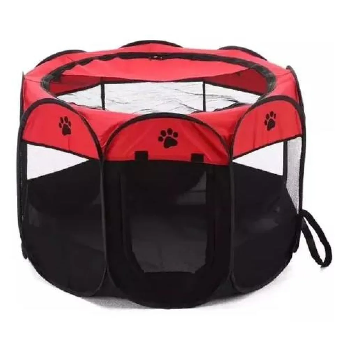 GENERICO - Corral para mascotas talla XL jaula perros y gatos rojonegro