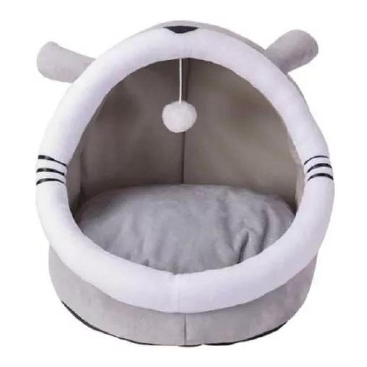 GENERICO - Casa cama plush iglú nido para mascotas gris