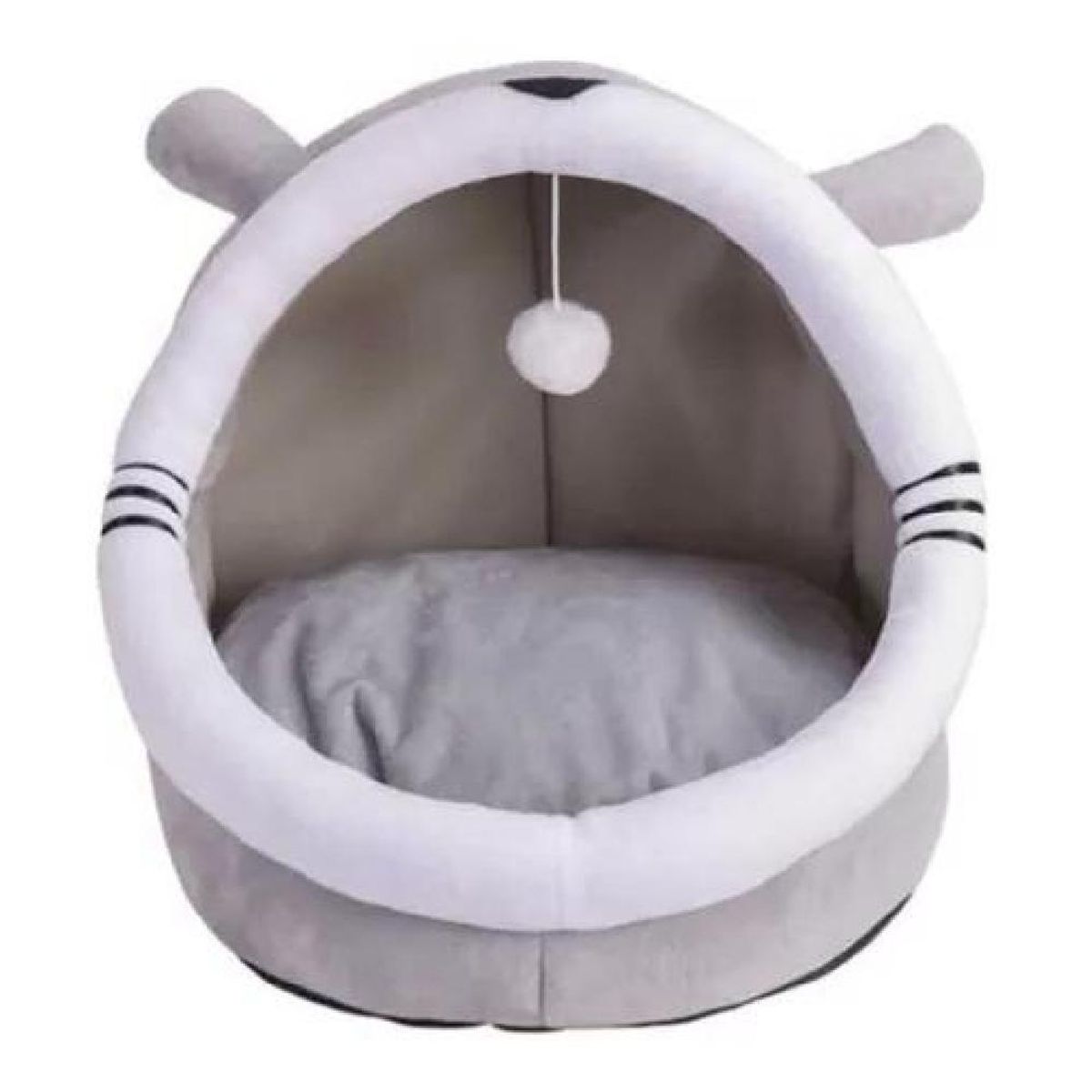 GENERICO - Casa cama plush iglú nido para mascotas gris