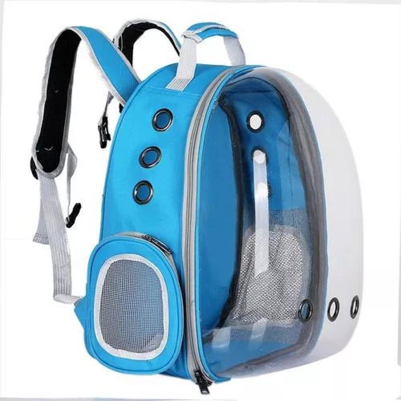 GENERICO - Bolsa de viaje para gatos mochila transparente mascotas gris